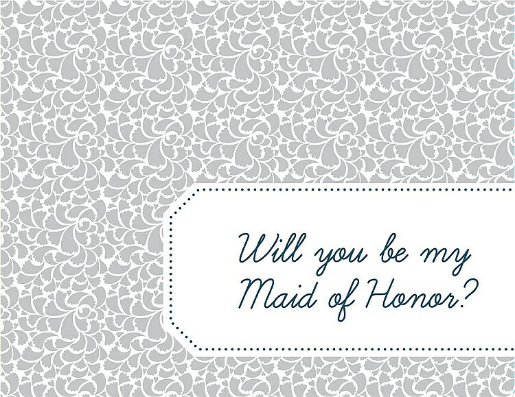 Front View - Sterling & Peacock Teal Will You Be My Maid of Honor Card - Petal