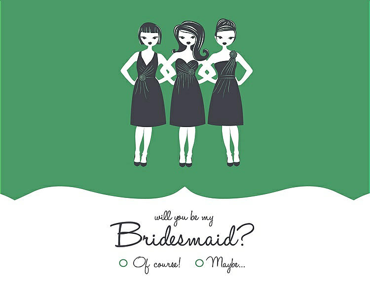 Front View - Juniper & Ebony Will You Be My Bridesmaid Card - Girls Checkbox