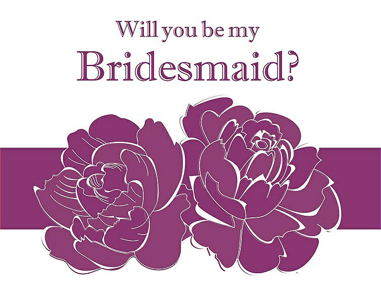 Front View - Sugar Plum & Persian Plum Will You Be My Bridesmaid Card - 2 Color Flowers