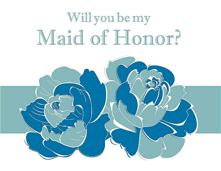 Front View - Lotus & Seaside Will You Be My Maid of Honor Card - 2 Color Flowers