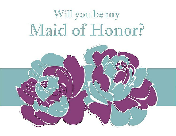 Front View - Paradise & Seaside Will You Be My Maid of Honor Card - 2 Color Flowers