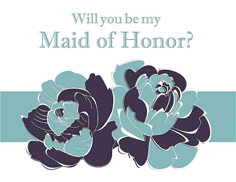 Front View - Concord & Seaside Will You Be My Maid of Honor Card - 2 Color Flowers