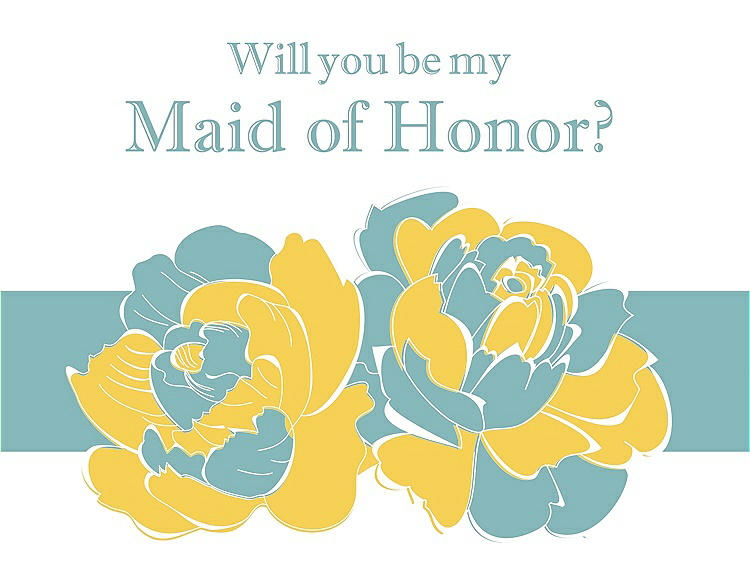 Front View - Daisy & Seaside Will You Be My Maid of Honor Card - 2 Color Flowers