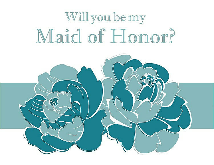 Front View - Niagara & Seaside Will You Be My Maid of Honor Card - 2 Color Flowers