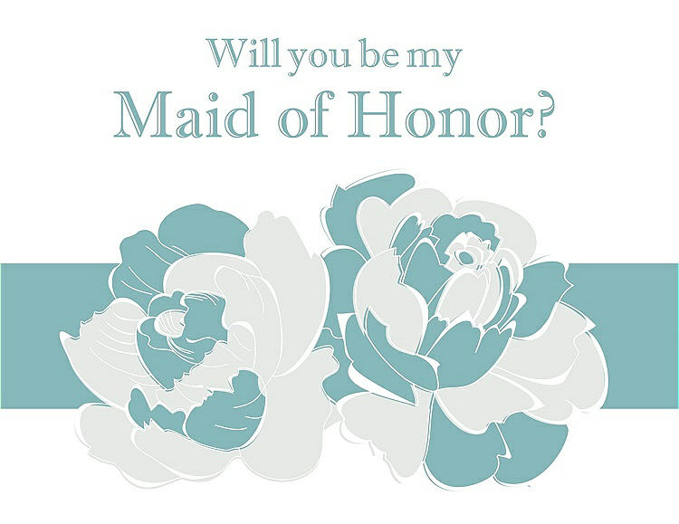 Front View - Starlight & Seaside Will You Be My Maid of Honor Card - 2 Color Flowers