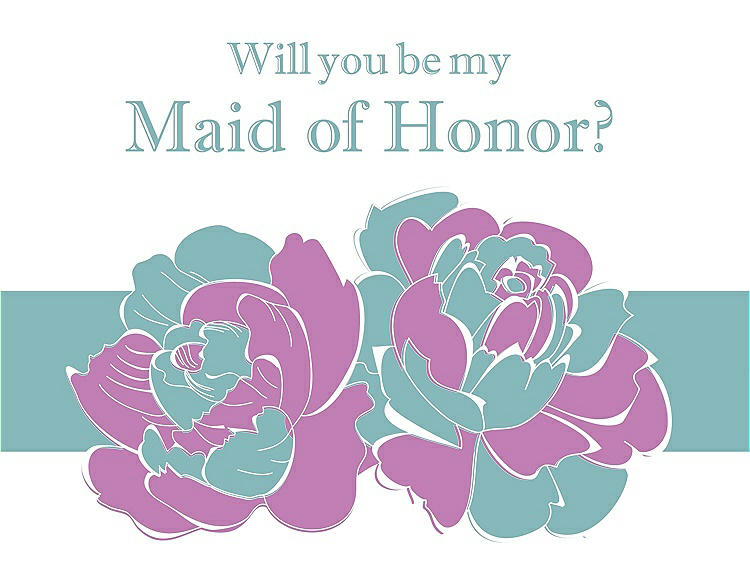 Front View - Tulip & Seaside Will You Be My Maid of Honor Card - 2 Color Flowers