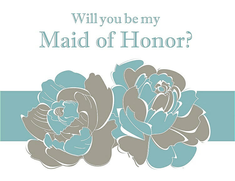 Front View - Twig & Seaside Will You Be My Maid of Honor Card - 2 Color Flowers
