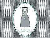 Front View Thumbnail - Mystic & Pantone Turquoise Will You Be My Bridesmaid Card - Dress