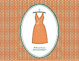 Front View Thumbnail - Clementine & Pantone Turquoise Will You Be My Bridesmaid Card - Dress