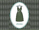 Front View Thumbnail - Moss & Pantone Turquoise Will You Be My Bridesmaid Card - Dress
