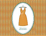 Front View Thumbnail - Orange Crush & Pantone Turquoise Will You Be My Bridesmaid Card - Dress