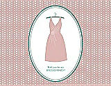 Front View Thumbnail - Petal Pink & Pantone Turquoise Will You Be My Bridesmaid Card - Dress