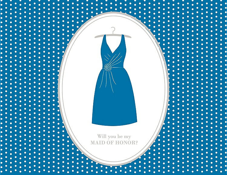 Front View - Lotus & Oyster Will You Be My Maid of Honor Card - Dress