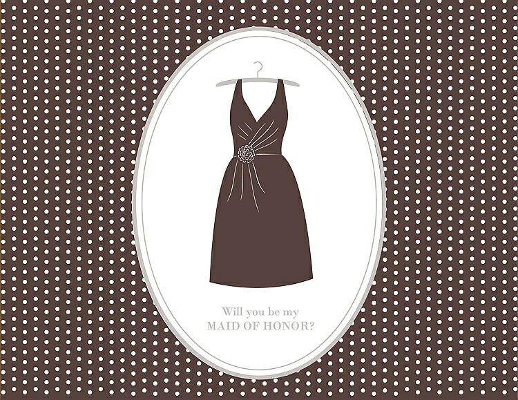 Front View - Drift Wood & Oyster Will You Be My Maid of Honor Card - Dress