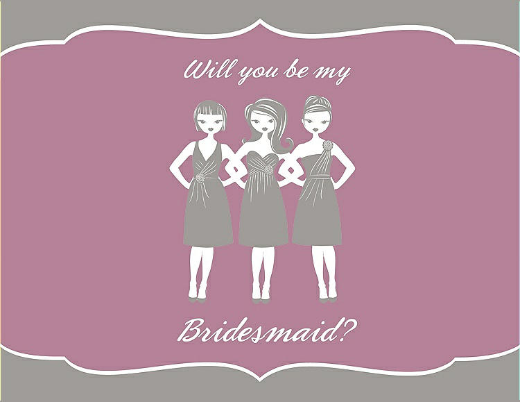 Front View - Cathedral & Rosebud Will You Be My Bridesmaid Card - Girls