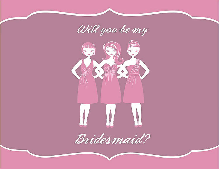 Front View - Begonia & Rosebud Will You Be My Bridesmaid Card - Girls