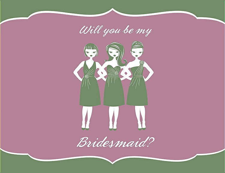 Front View - Clover & Rosebud Will You Be My Bridesmaid Card - Girls