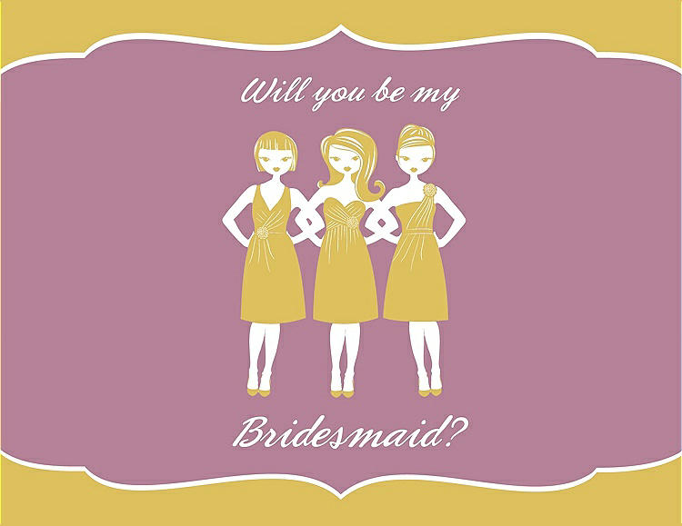 Front View - Daffodil & Rosebud Will You Be My Bridesmaid Card - Girls