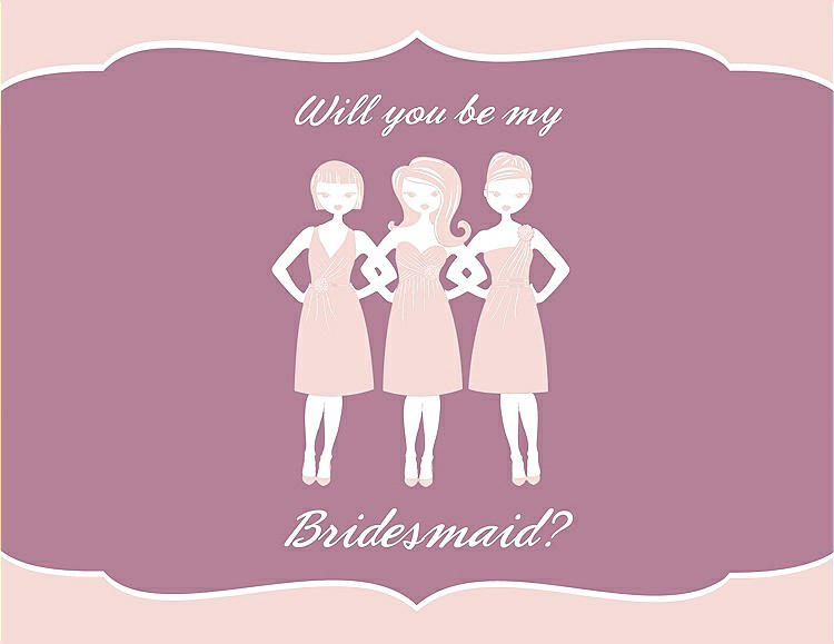 Front View - Rose Water & Rosebud Will You Be My Bridesmaid Card - Girls