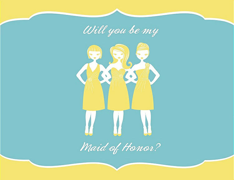 Front View - Snapdragon & Spa Will You Be My Maid of Honor Card - Girls