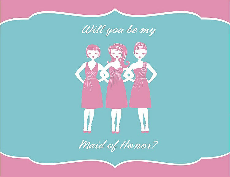 Front View - Begonia & Spa Will You Be My Maid of Honor Card - Girls