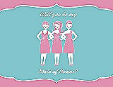 Front View Thumbnail - Cotton Candy & Spa Will You Be My Maid of Honor Card - Girls