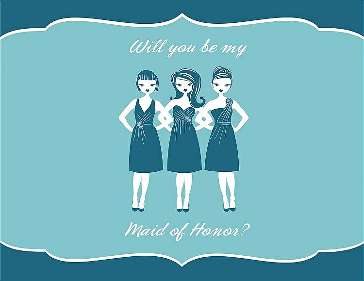 Front View - Mosaic & Spa Will You Be My Maid of Honor Card - Girls