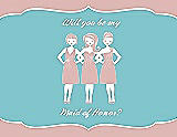 Front View Thumbnail - Rose & Spa Will You Be My Maid of Honor Card - Girls