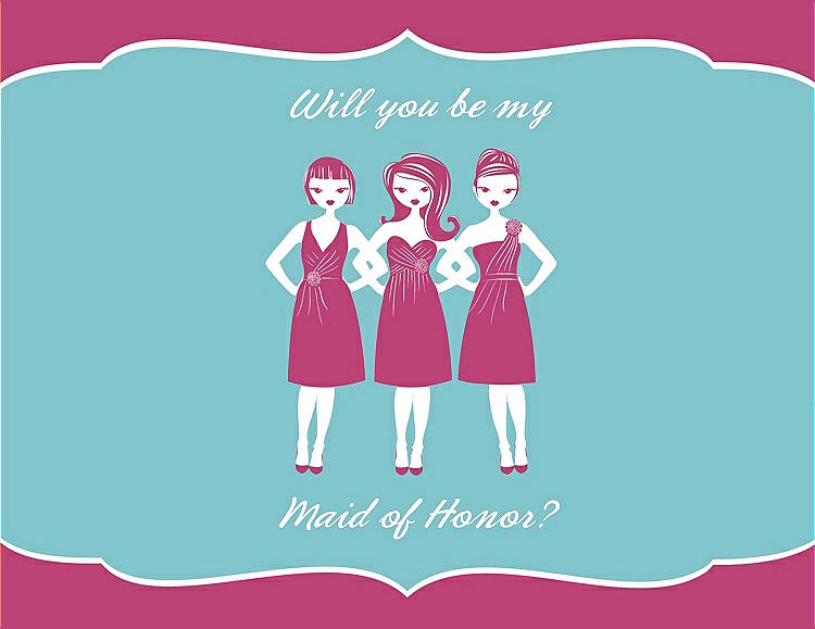Front View - Strawberry & Spa Will You Be My Maid of Honor Card - Girls