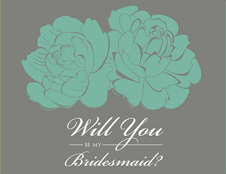Front View - Meadow & Charcoal Gray Will You Be My Bridesmaid Card - Flowers