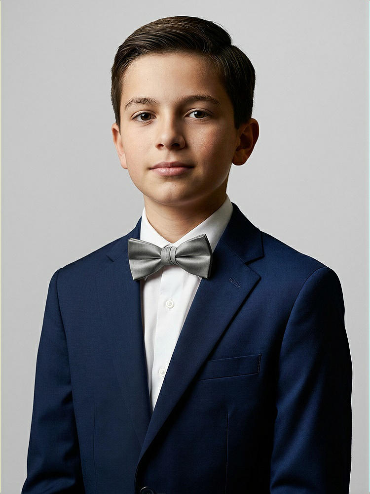 Front View - Charcoal Gray Yarn-Dyed Boy's Bow Tie by After Six