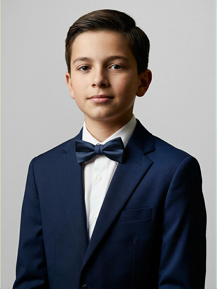 Front View - Midnight Navy Yarn-Dyed Boy's Bow Tie by After Six