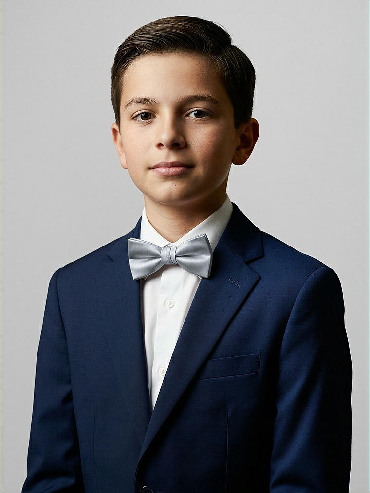 Front View - Platinum Yarn-Dyed Boy's Bow Tie by After Six