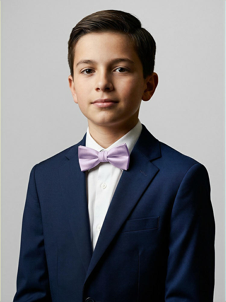 Front View - Pale Purple Yarn-Dyed Boy's Bow Tie by After Six