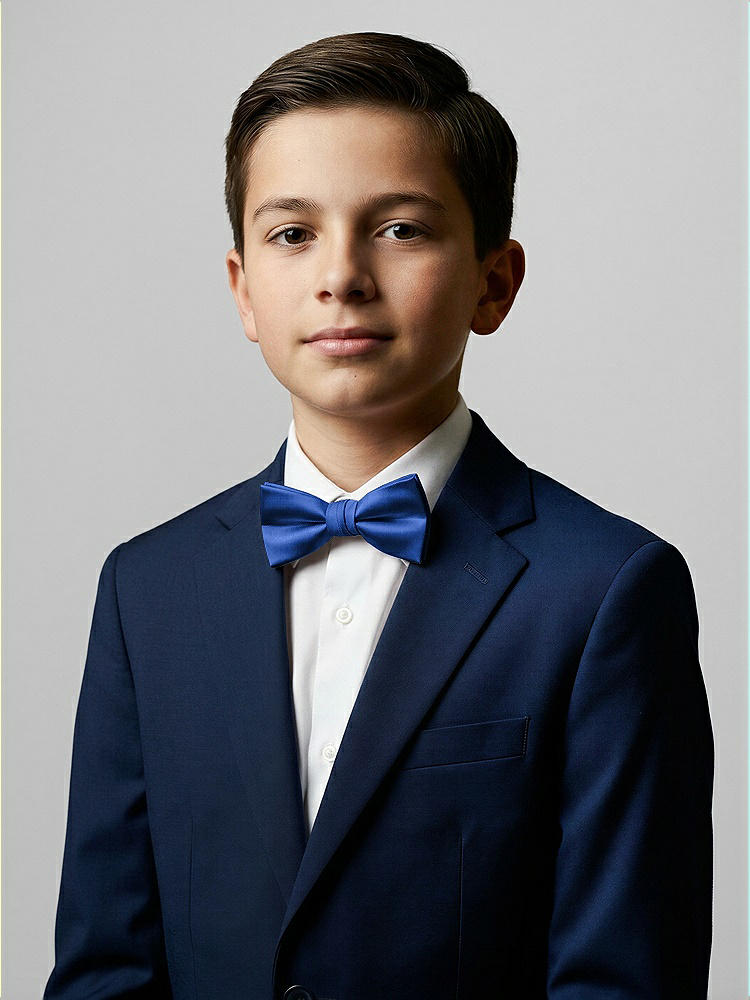 Front View - Sapphire Yarn-Dyed Boy's Bow Tie by After Six