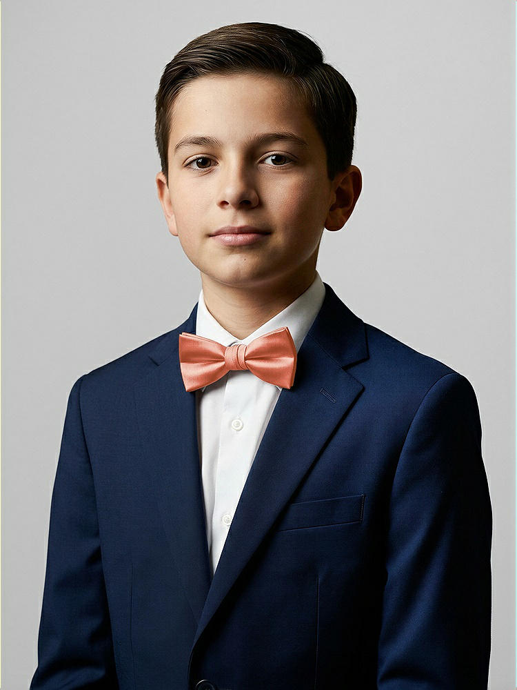 Front View - Terracotta Copper Yarn-Dyed Boy's Bow Tie by After Six