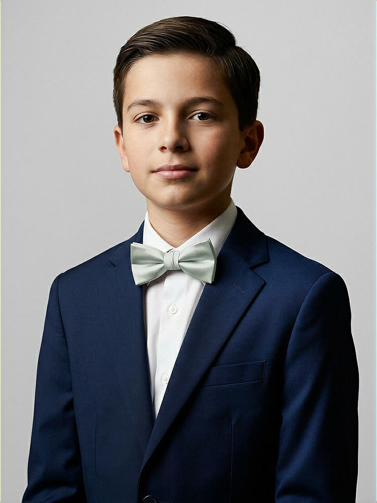 Front View - Willow Green Yarn-Dyed Boy's Bow Tie by After Six