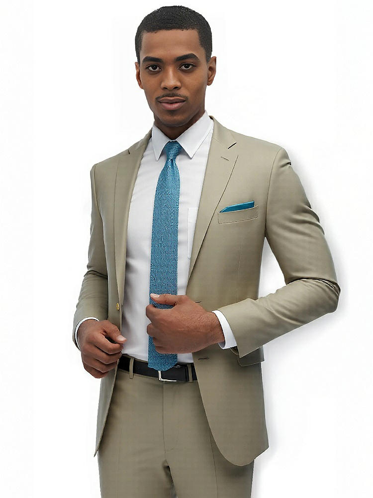 Back View - Khaki Classic Summer Suit Jacket by After Six