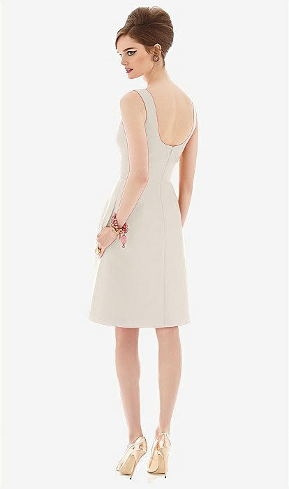 Cocktail Sleeveless Satin Twill Bridesmaid Dress In Ivory | The Dessy Group Cocktail Sleeveless Satin Twill Bridesmaid Dress In Ivory | The Dessy Group