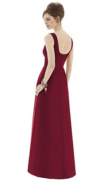alfred sung burgundy dress Alfred Sung Jersey Mikado Gown Dress Womens 4 Burgundy Formal Holiday Gala
