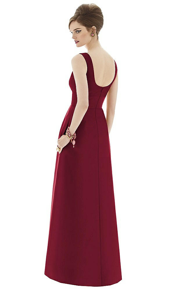 Back View - Burgundy Alfred Sung Bridesmaid Dress D659