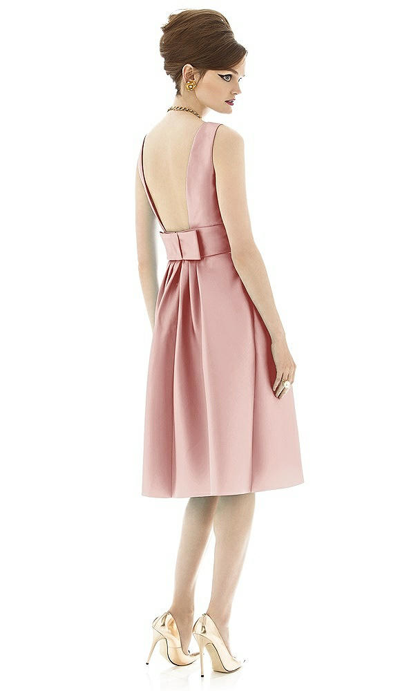 Back View - Rose Alfred Sung Open Back Cocktail Dress D660