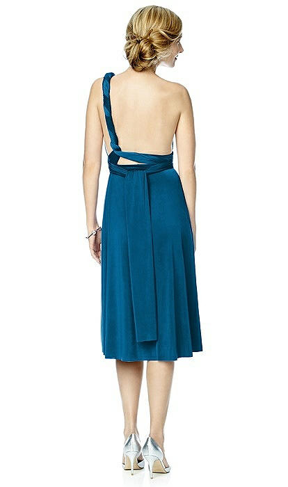 Twist Wrap Convertible Cocktail Bridesmaid Dress In Ocean Blue | The Dessy Group Twist Wrap Convertible Cocktail Bridesmaid Dress In Ocean Blue | The Dessy Group
