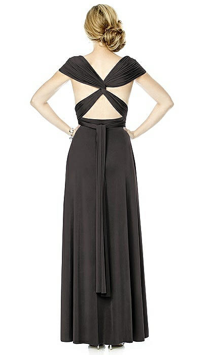 Dessy Twist Wrap Dress Uk Shirred Wrap Bodice Twist Back Maxi Bridesmaid  Dress In Midnight