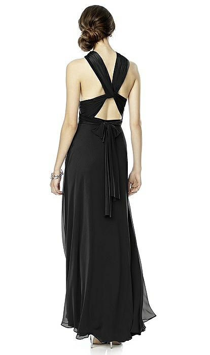 Twist Wrap Dress w/ Chiffon Overskirt: Long Twist Wrap Dress w/ Chiffon Overskirt: Long
