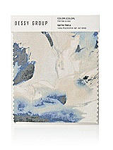Front View Thumbnail - Inkwash Blue Floral Satin Twill Swatch
