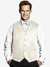 Front View Thumbnail - Ivory Matte Satin Tuxedo Vests by After Six