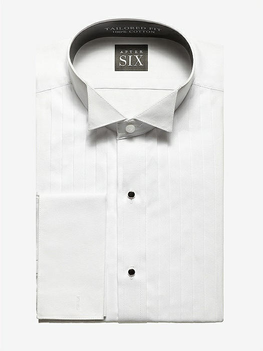 Wing Collar Tuxedo Shirt - The Graham By After Six In White | The Dessy  Group