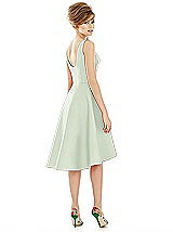 Alt View 2 Thumbnail - Mint Green Bateau Neck Satin High Low Cocktail Dress