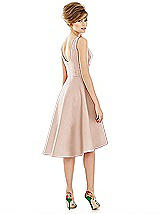Alt View 2 Thumbnail - Cameo Bateau Neck Satin High Low Cocktail Dress